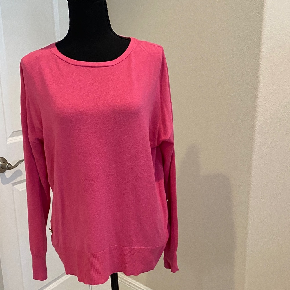 Marled Pink Crew Neck Sweater